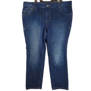 Lane Bryant Simply High Rise Straight Blue Denim Jeans Size 20P Womens